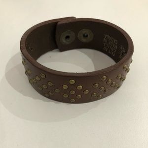 Faux Leather studded wrap bracelet